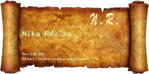 Nika Róza névjegykártya